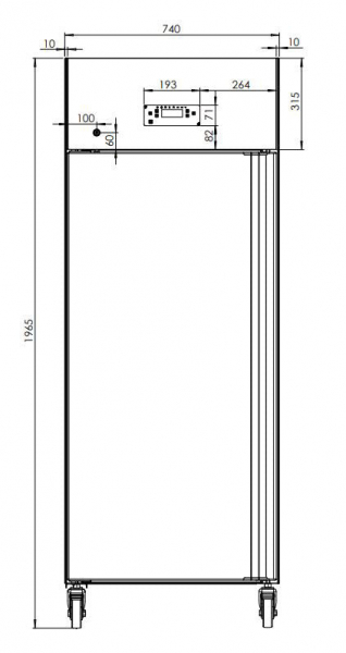 ECOLINE Edelstahl-Kühlschrank 740 x 830 x 1960 mm